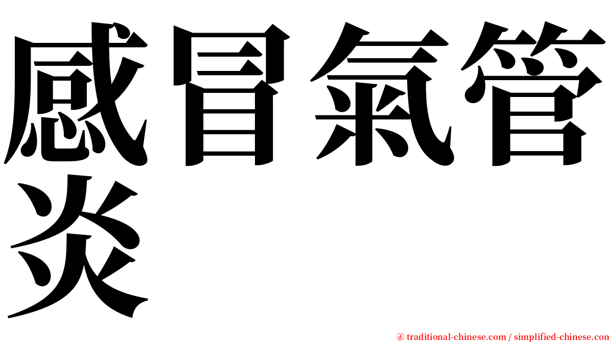 感冒氣管炎 serif font