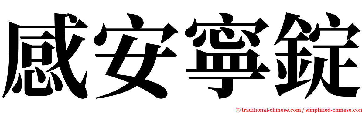 感安寧錠 serif font