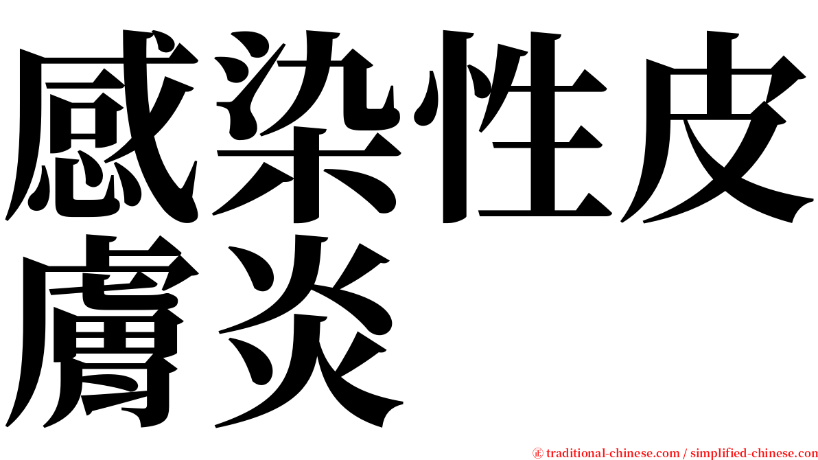 感染性皮膚炎 serif font