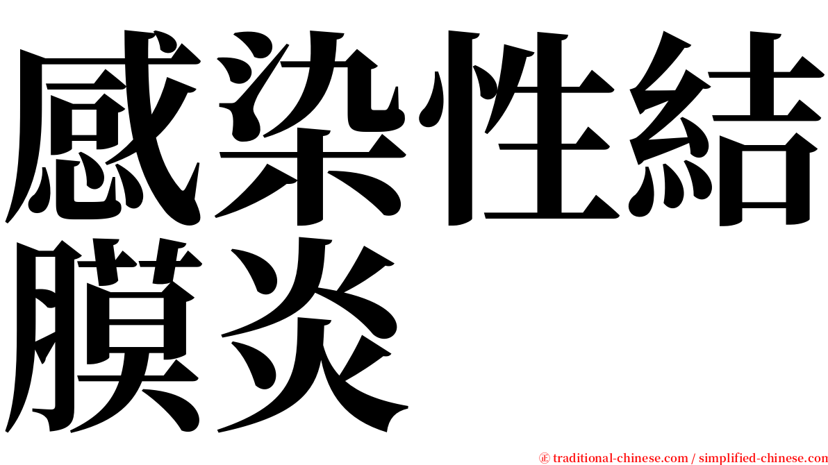 感染性結膜炎 serif font