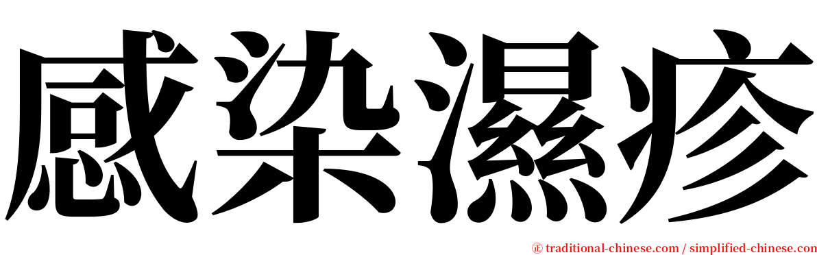 感染濕疹 serif font