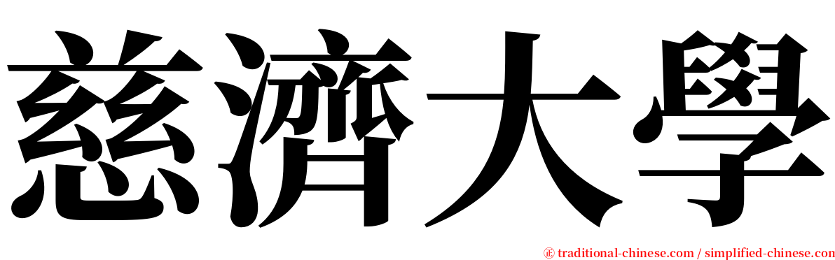 慈濟大學 serif font