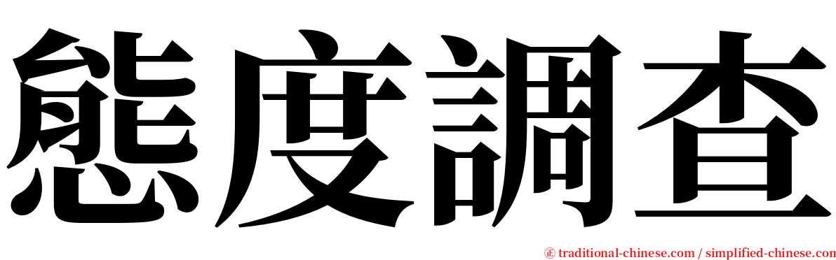 態度調查 serif font
