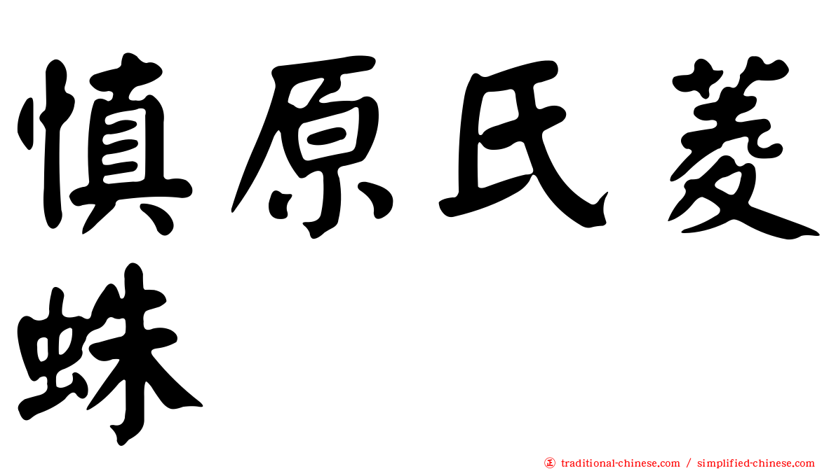 慎原氏菱蛛
