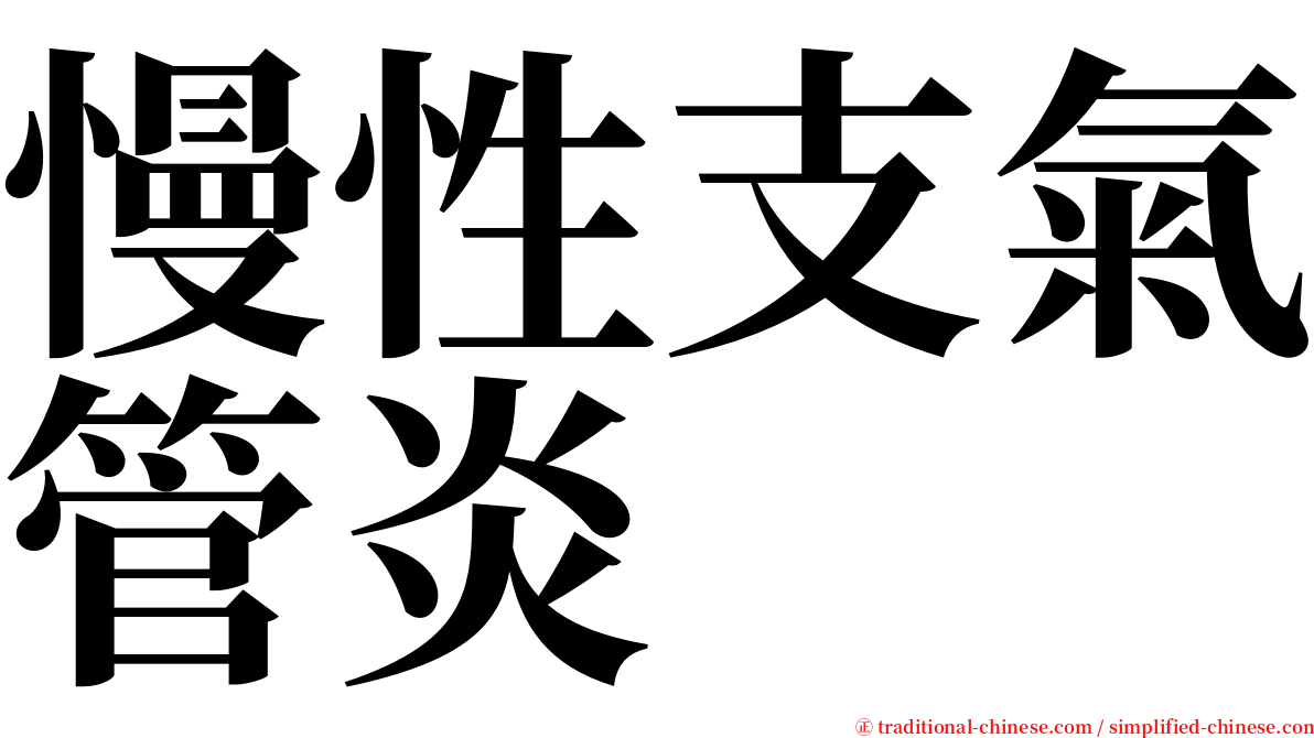 慢性支氣管炎 serif font