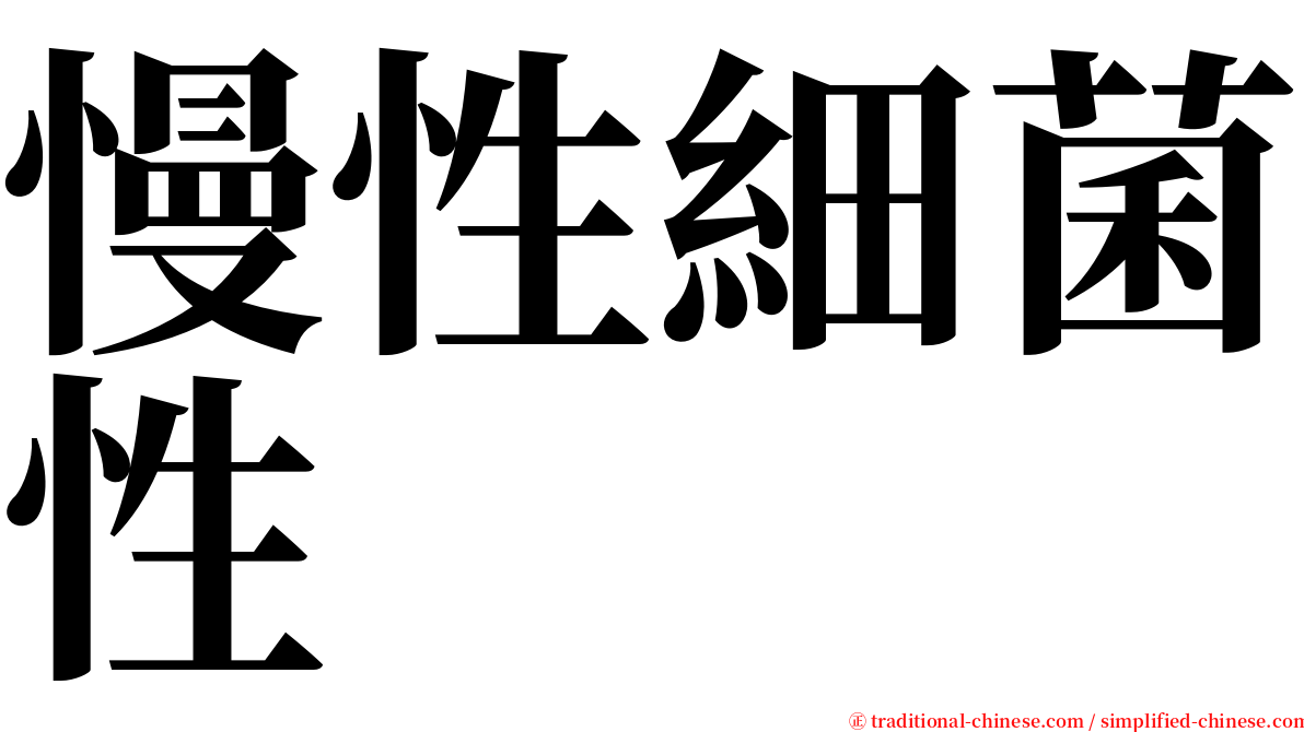 慢性細菌性 serif font