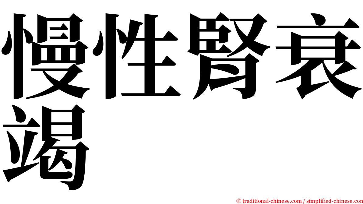 慢性腎衰竭 serif font