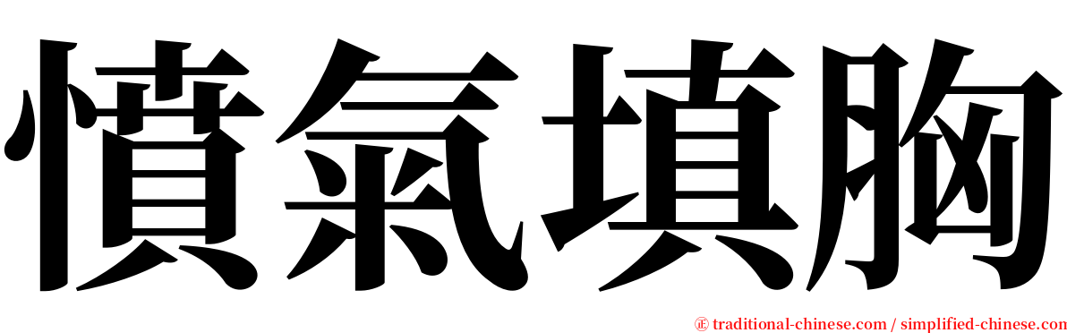 憤氣填胸 serif font