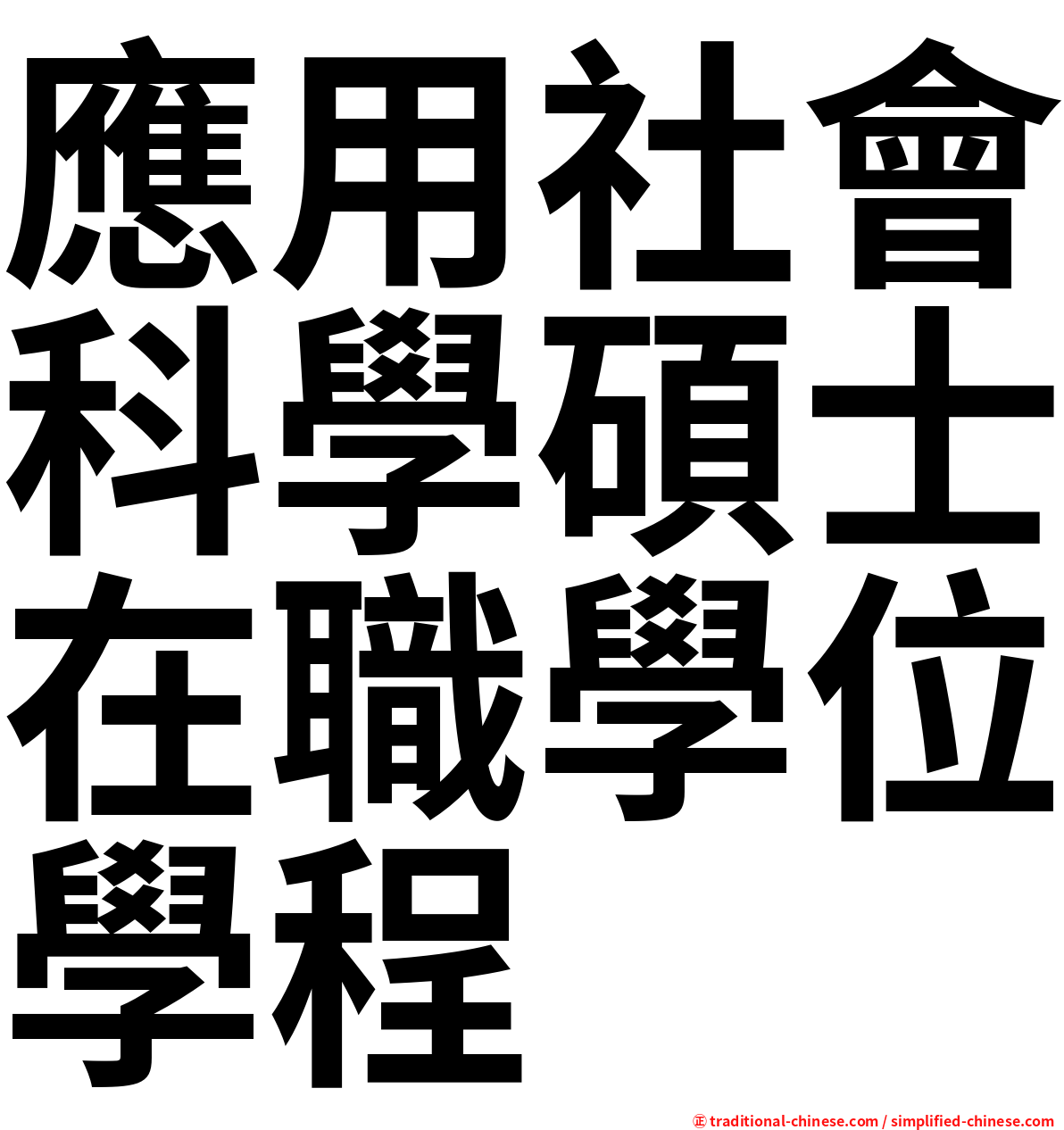 應用社會科學碩士在職學位學程