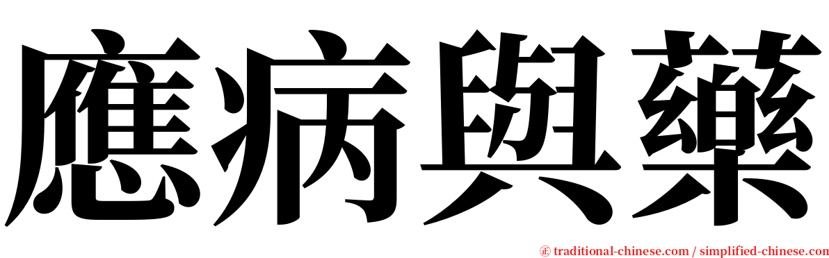 應病與藥 serif font