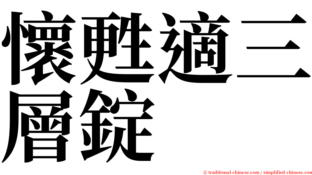 懷甦適三層錠 serif font