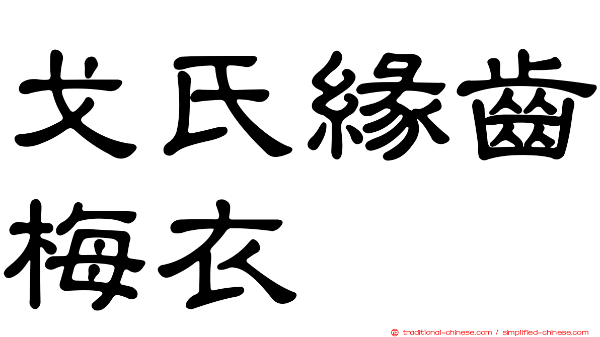 戈氏緣齒梅衣