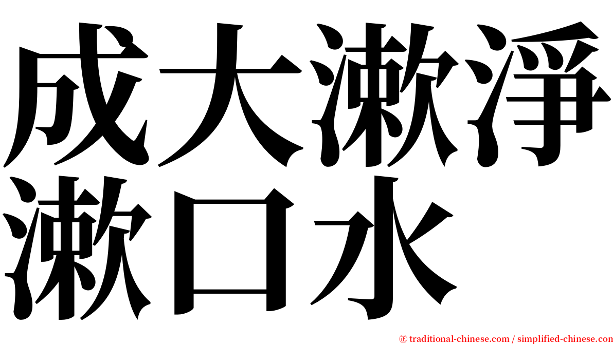 成大漱淨漱口水 serif font