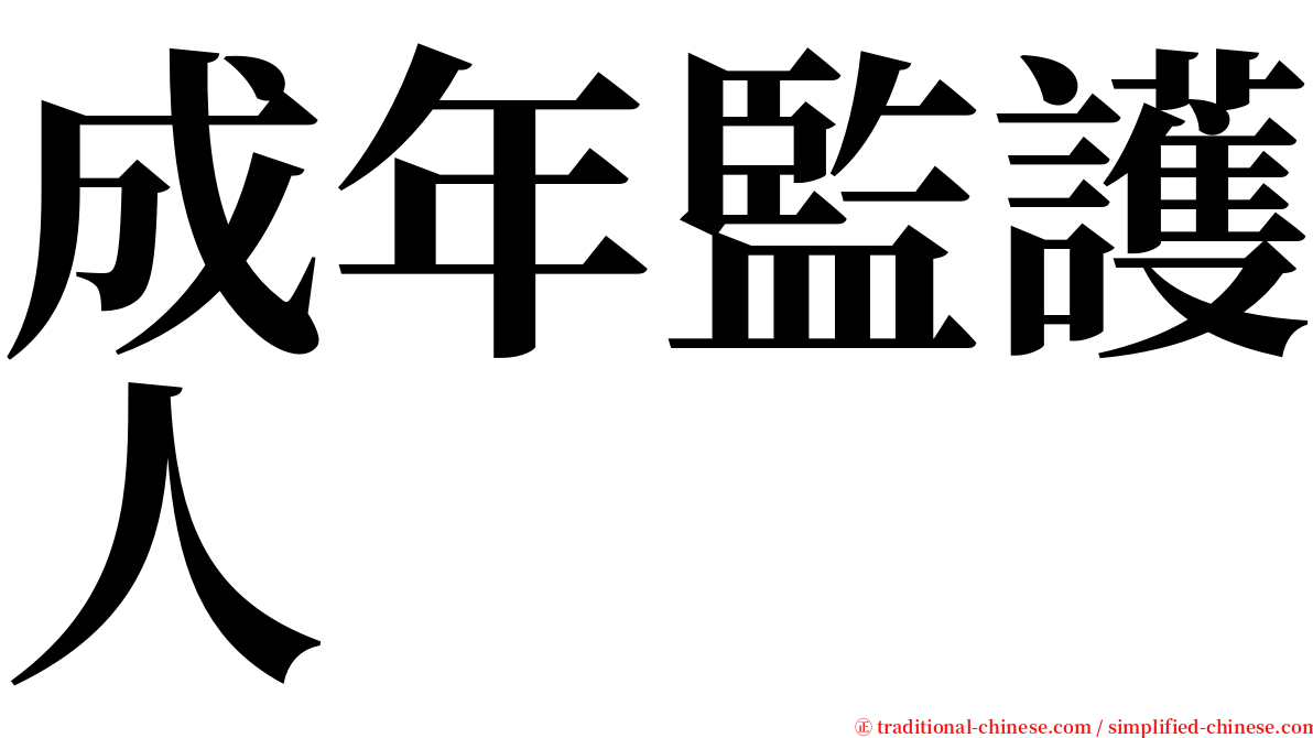 成年監護人 serif font