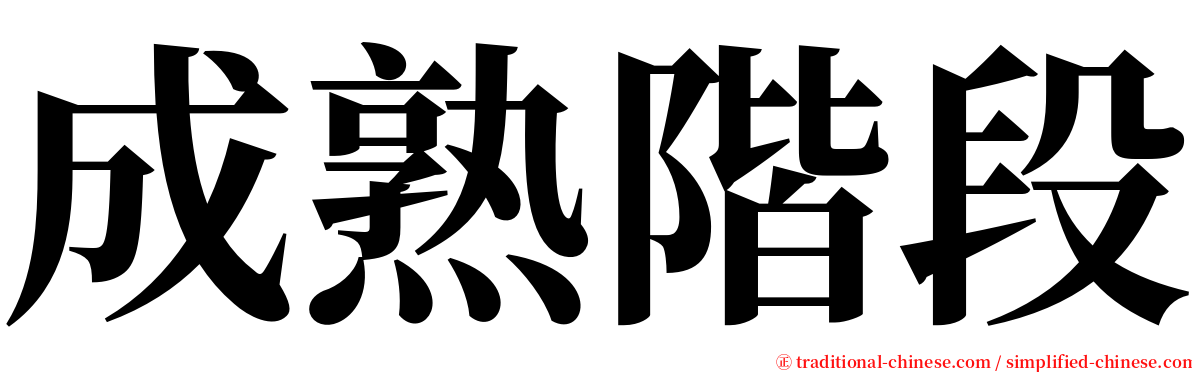 成熟階段 serif font