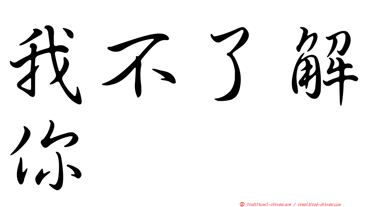 我不了解你