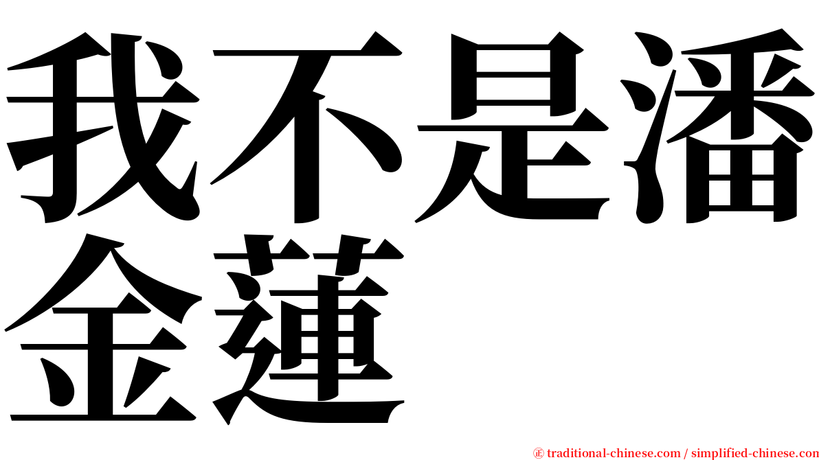 我不是潘金蓮 serif font