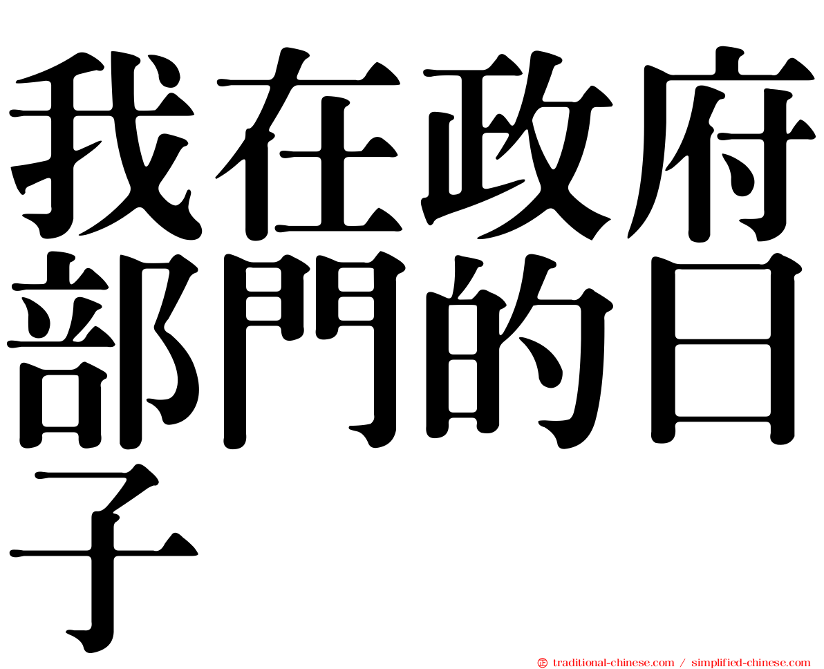 我在政府部門的日子