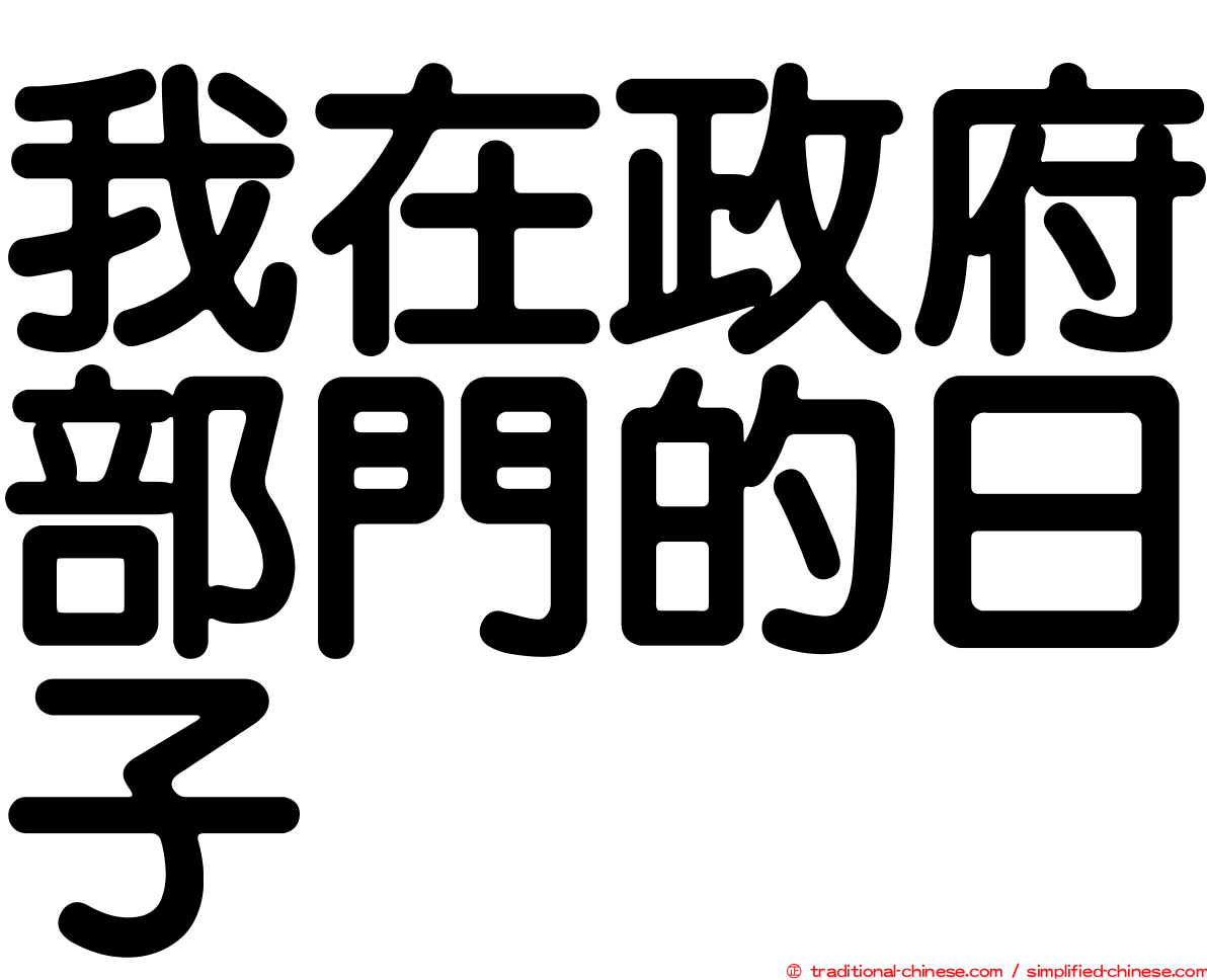 我在政府部門的日子