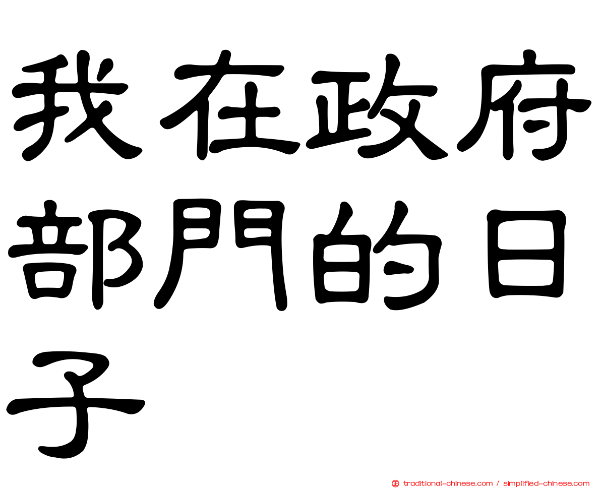 我在政府部門的日子