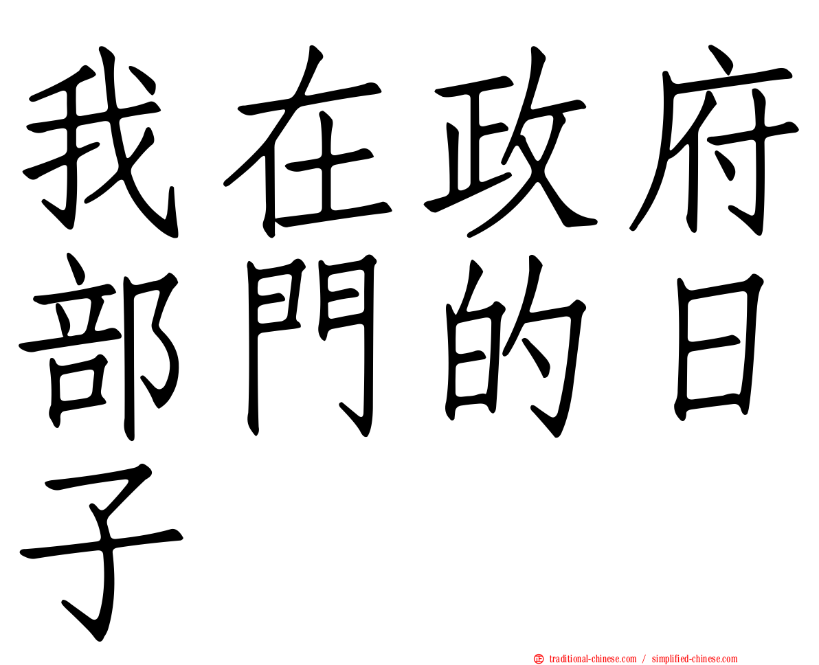我在政府部門的日子