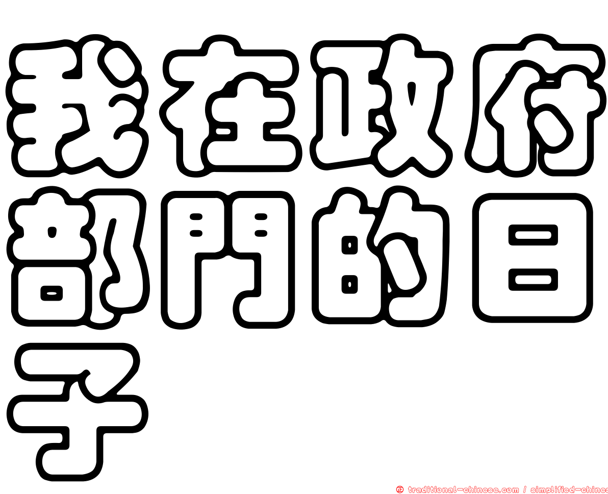 我在政府部門的日子