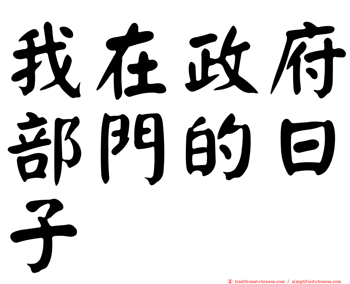 我在政府部門的日子