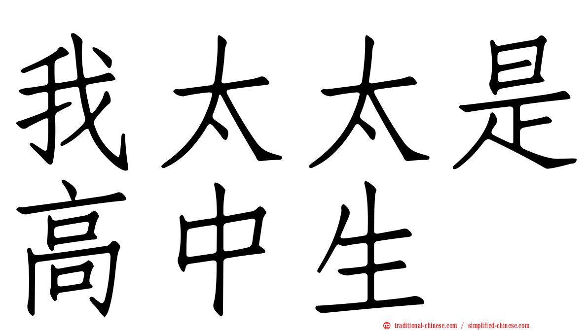 我太太是高中生