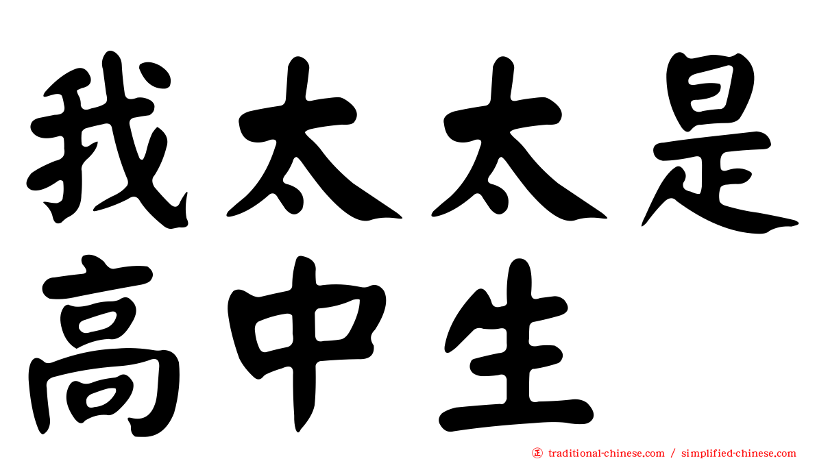 我太太是高中生