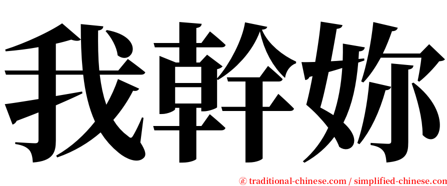 我幹妳 serif font