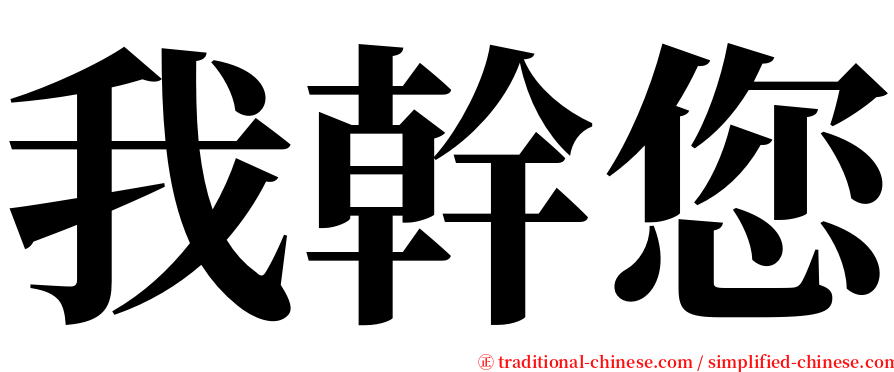 我幹您 serif font