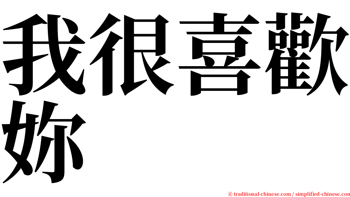 我很喜歡妳 serif font
