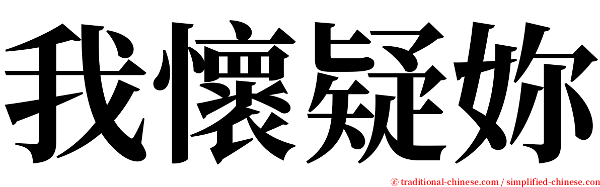 我懷疑妳 serif font