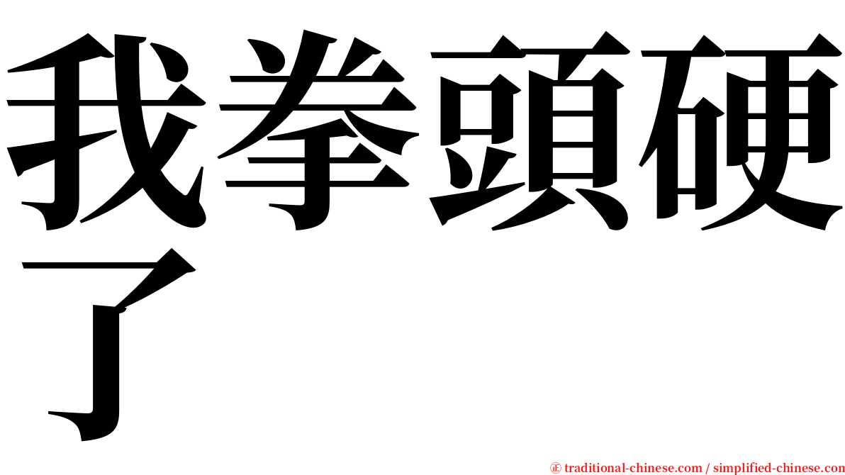 我拳頭硬了 serif font