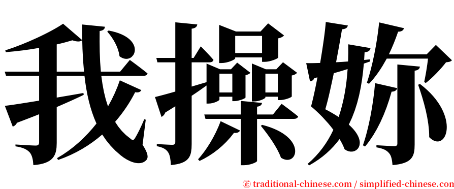 我操妳 serif font