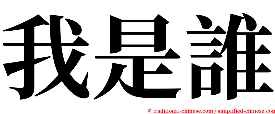 我是誰 serif font