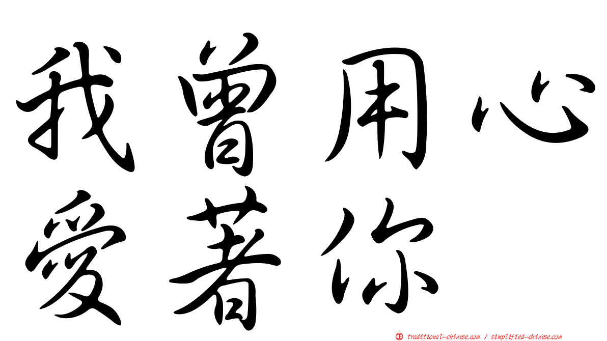 我曾用心愛著你