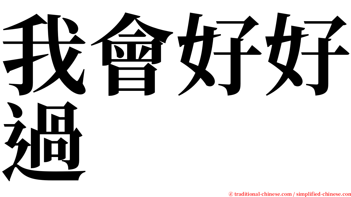 我會好好過 serif font