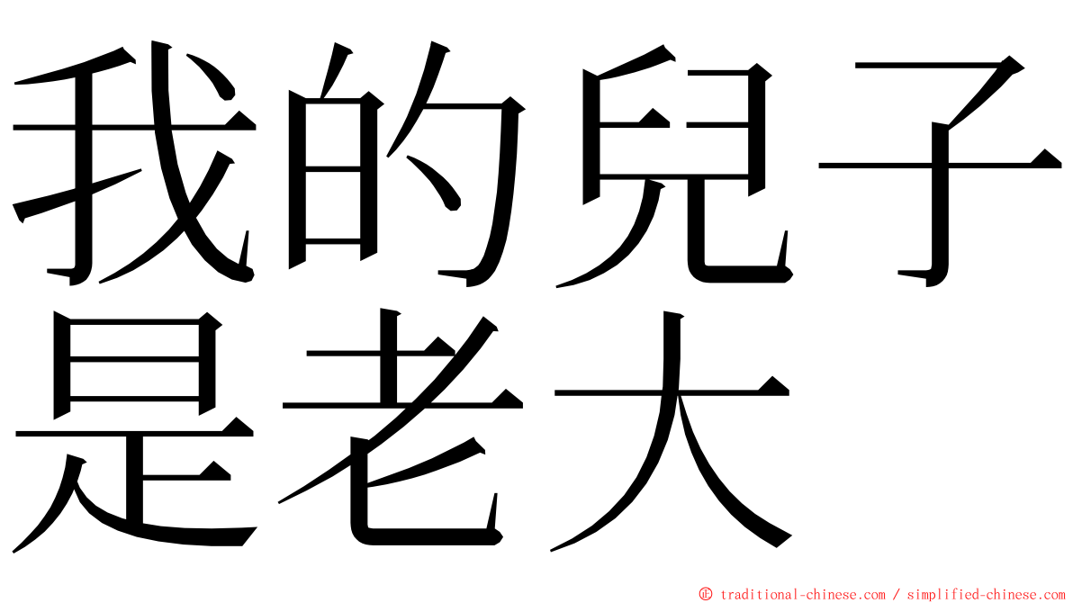 我的兒子是老大 ming font