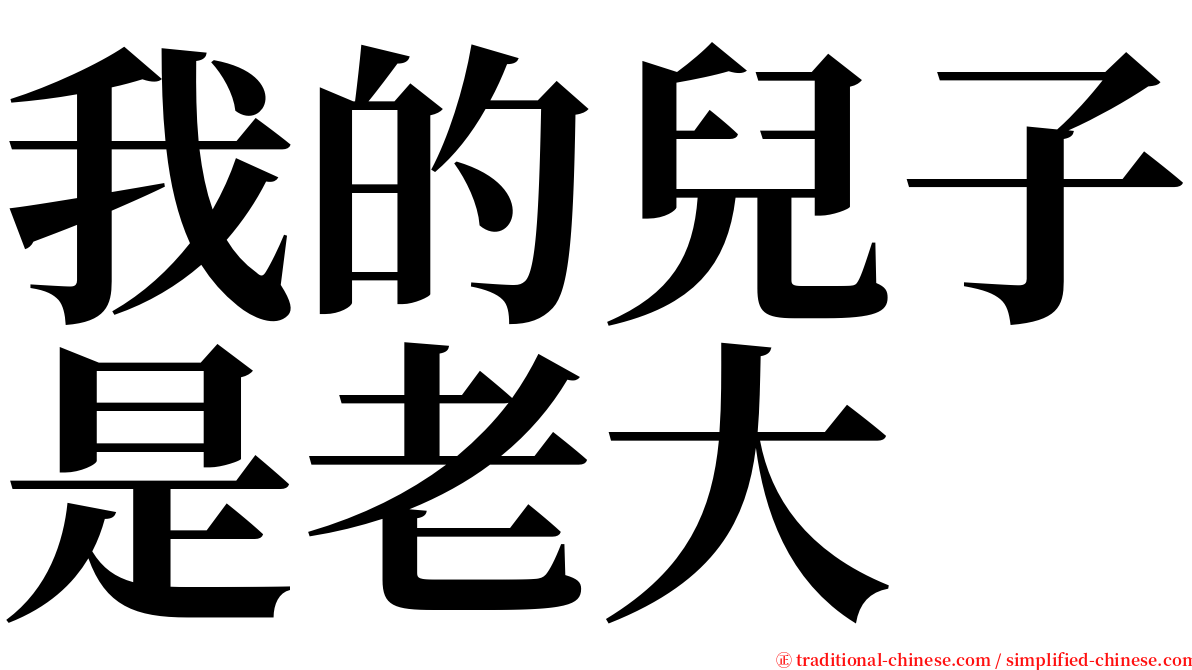 我的兒子是老大 serif font