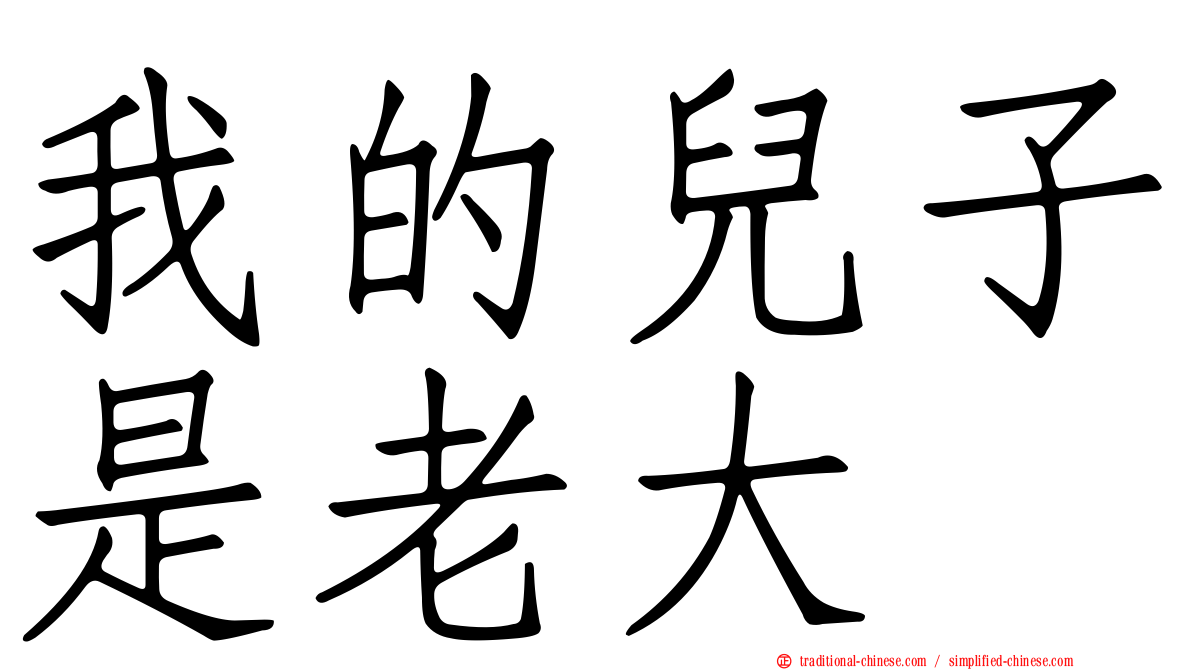 我的兒子是老大
