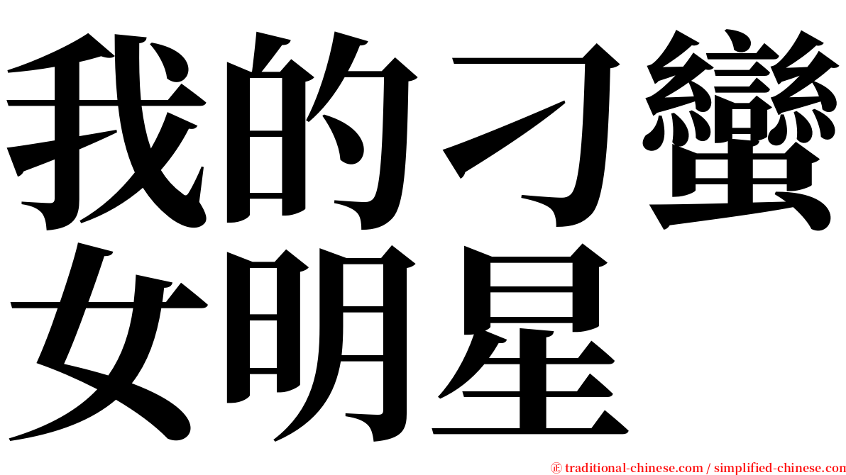 我的刁蠻女明星 serif font