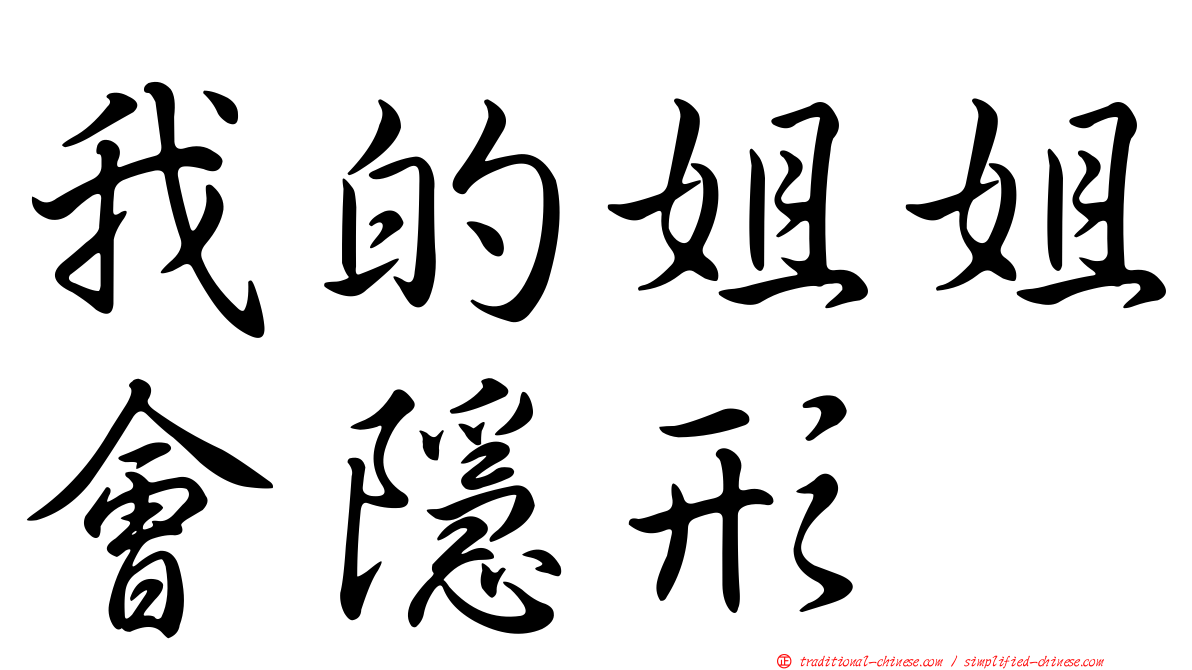 我的姐姐會隱形