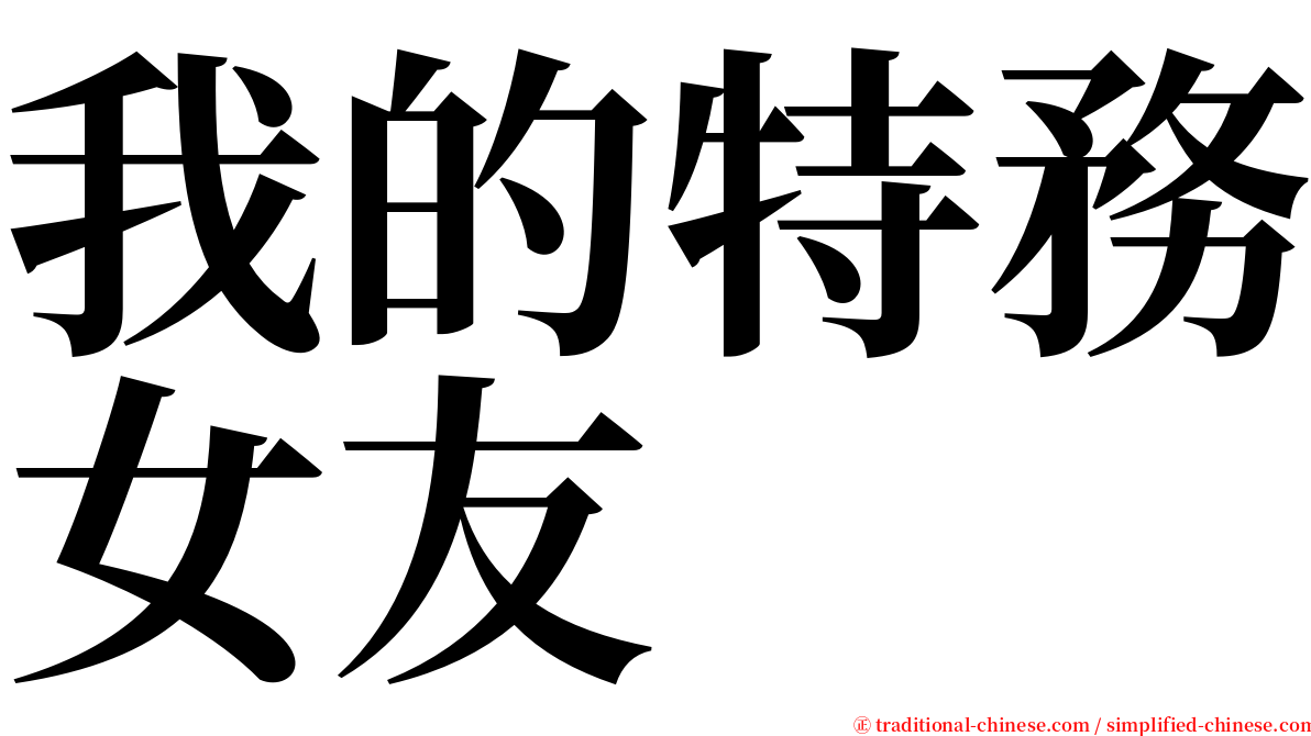 我的特務女友 serif font