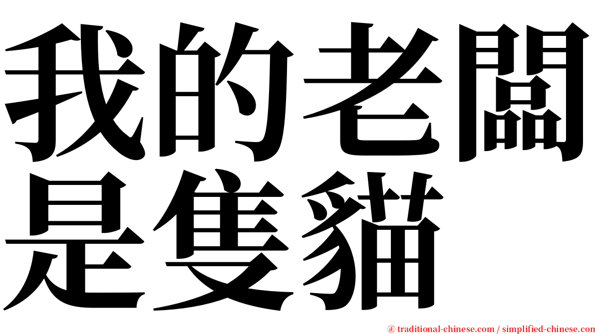 我的老闆是隻貓 serif font