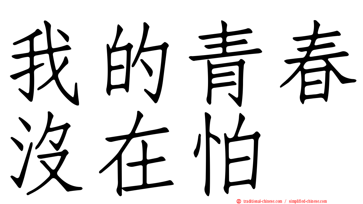 我的青春沒在怕