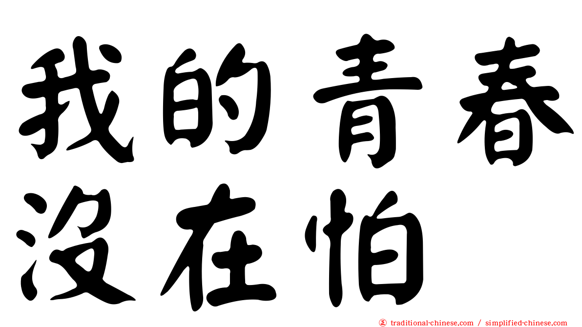 我的青春沒在怕