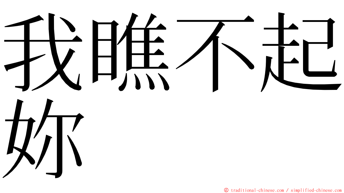 我瞧不起妳 ming font
