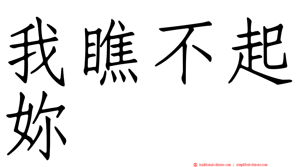 我瞧不起妳