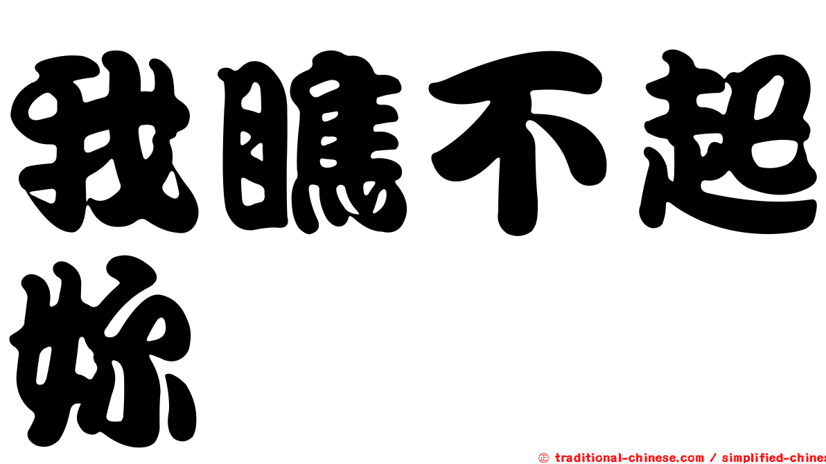 我瞧不起妳